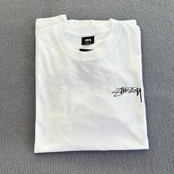 White Stussy men's XL casual summer t-shirt - Picture 3 of 6